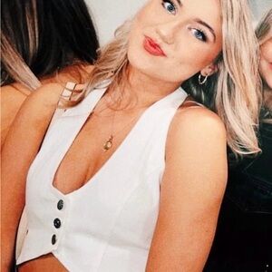 Princess Polly White Denim Halter Top